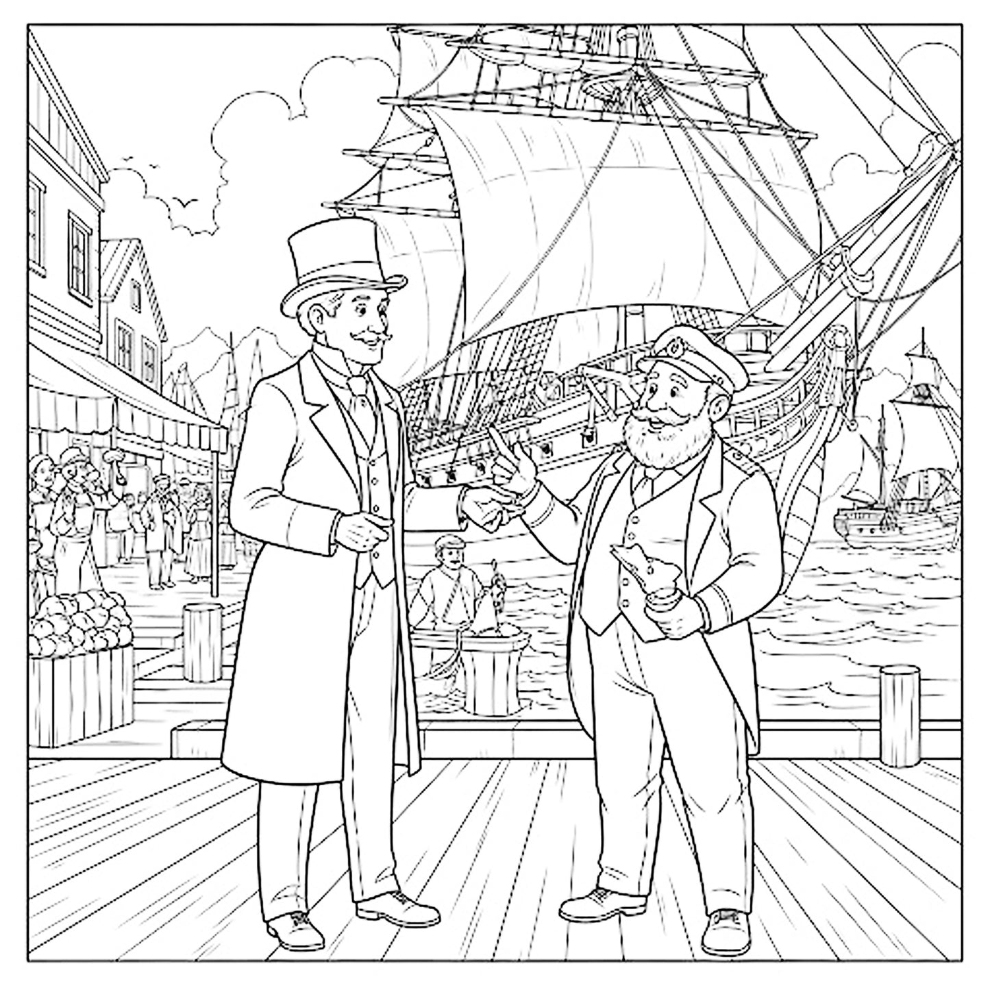 Jules Verne: Reise um die Welt in 80 Tagen. Malbuch für Kinder und Erwachsene